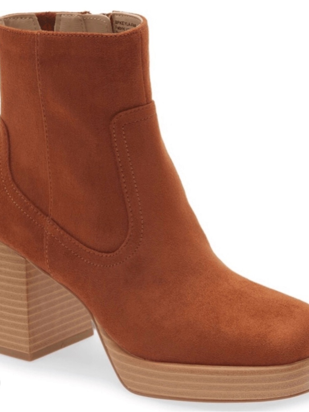 BP Women's Suede Platform Ankle Boots - Rust